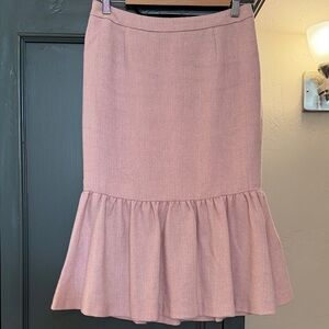 Rachel Parcell Blush Pencil Skirt with Ruffle Hem